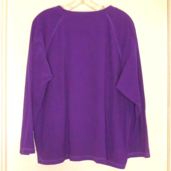 Disney Purple Plus Size 2X Embroidered Graphic Grumpy Get Cozy Fleece Lounge Top - Picture 3 of 8